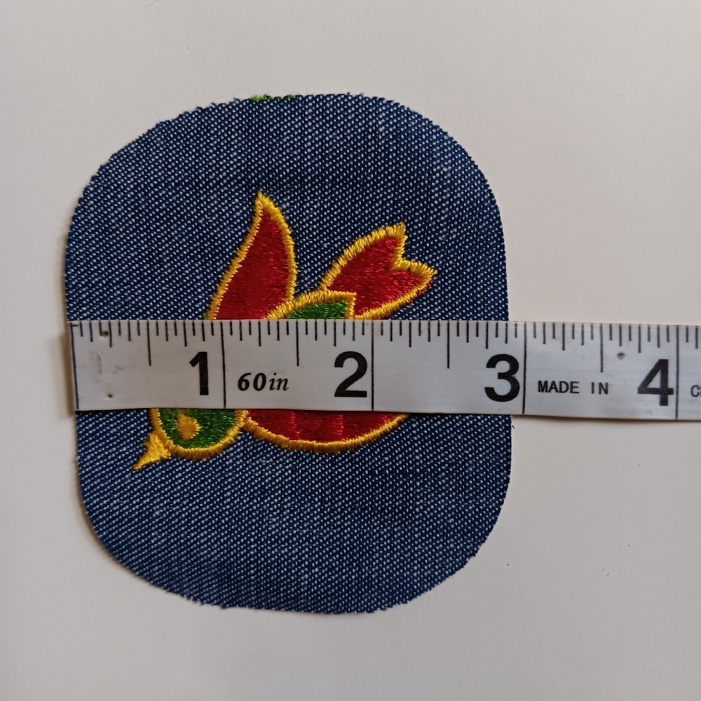 70s Embroidered Bird Vintage Denim Iron On Patch Lot Of 3, 1970s Era Boho Retro - Picture 8 of 9